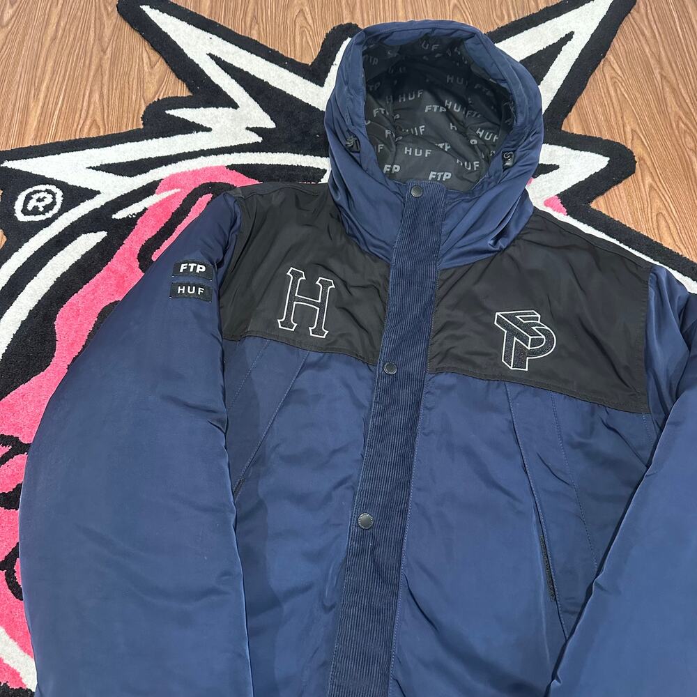 HUF x FTP Front Embroidery Padded Nylon Jacket - Size Large - Like New